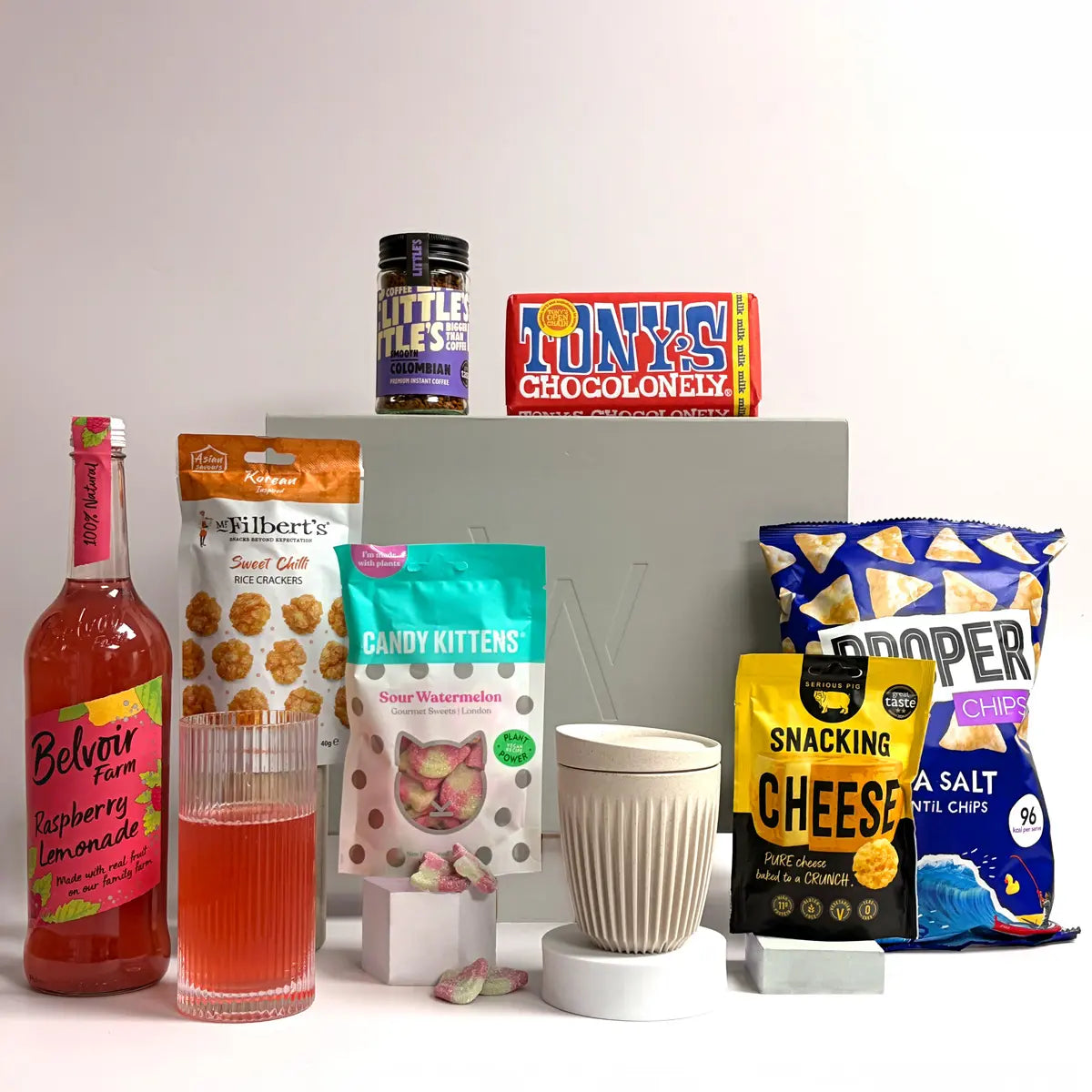 Food and Drink Hamper Gift with all B Corp Certified products and a charitable meal donation.