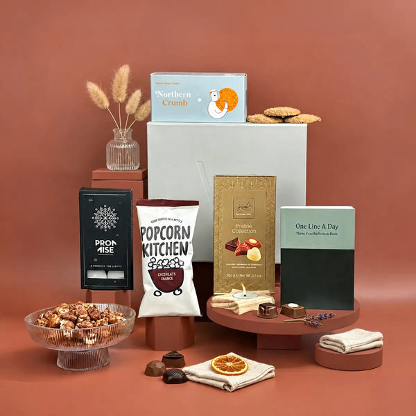 Self-care gift with sweet treats, exclusive wellness items and a charitable donation.