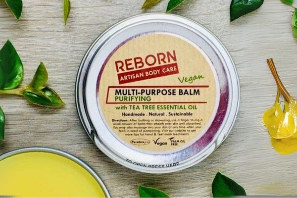 Reborn Artisan Vegan Body Care multi-purpose balm.