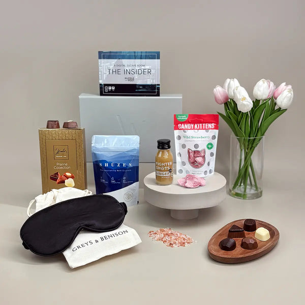 Send a thoughtful get well soon gift with chocolates, bath salts & more. Ideal for clients or colleagues. Includes £1 donation to Mind.