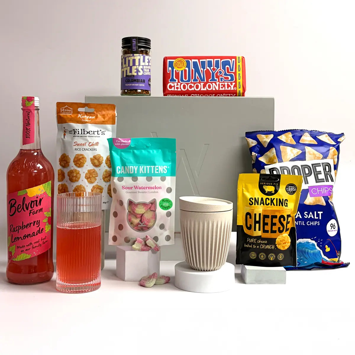 Food and Drink Hamper Gift with all B Corp Certified products and a charitable meal donation. 