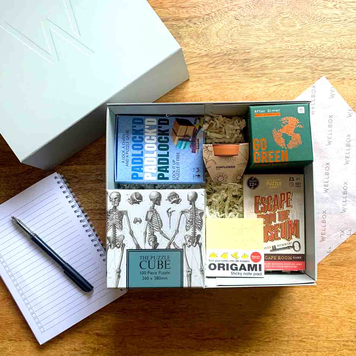 Corporate Puzzle, Game and Trivia Gift Hamper in a Sustainable Gift Box. 