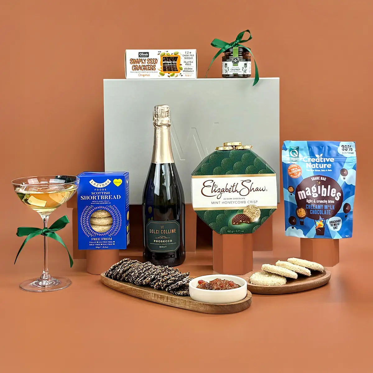 Vegan and Gluten Free Inclusive sweet, savoury and drink gift. 