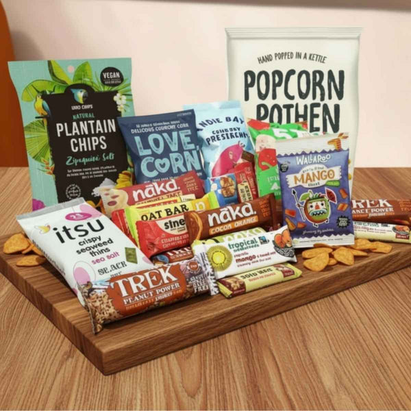 Vegan and Gluten Free Sustain Snack Gift with 16 different items. 