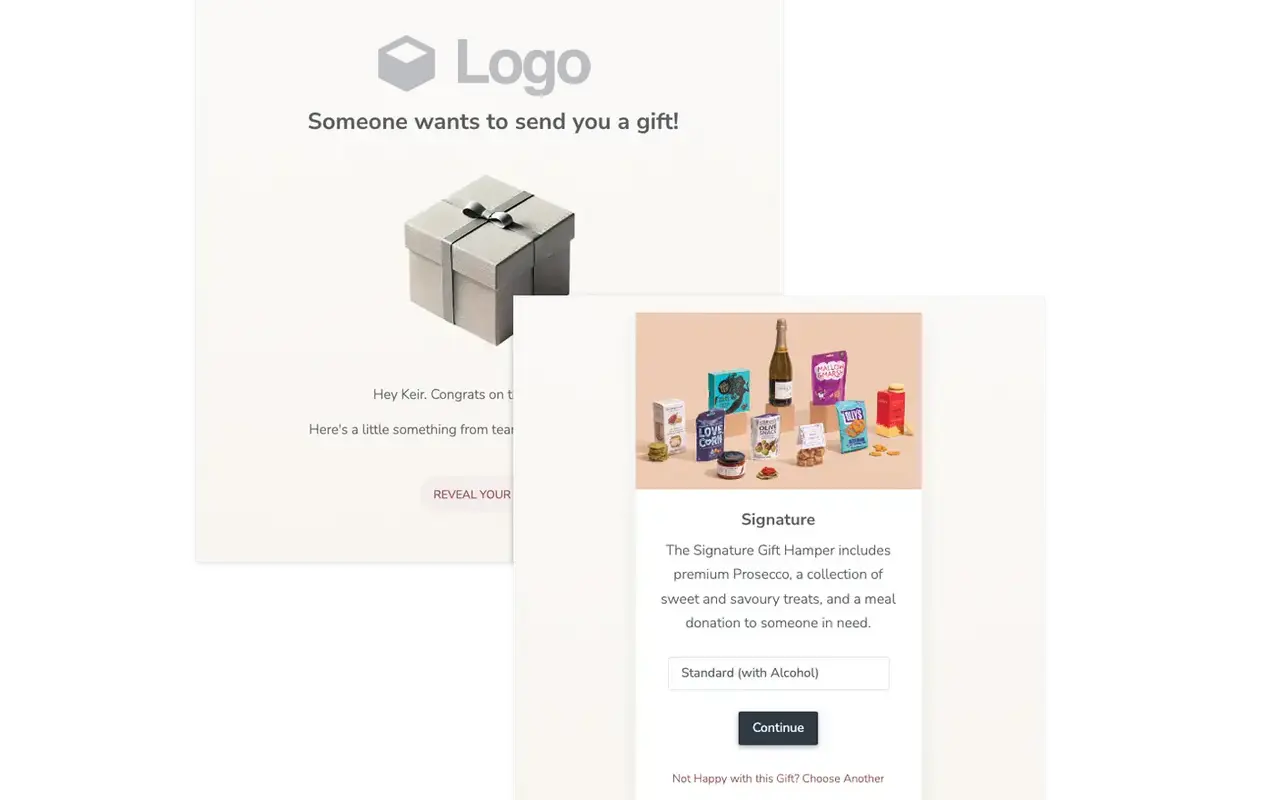 Gift recipient view without pricing