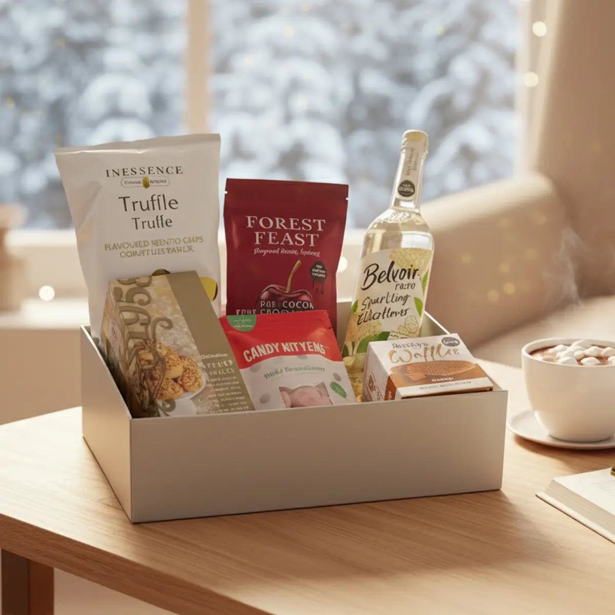 Revere inclusive food hamper in a premium reusable gift box